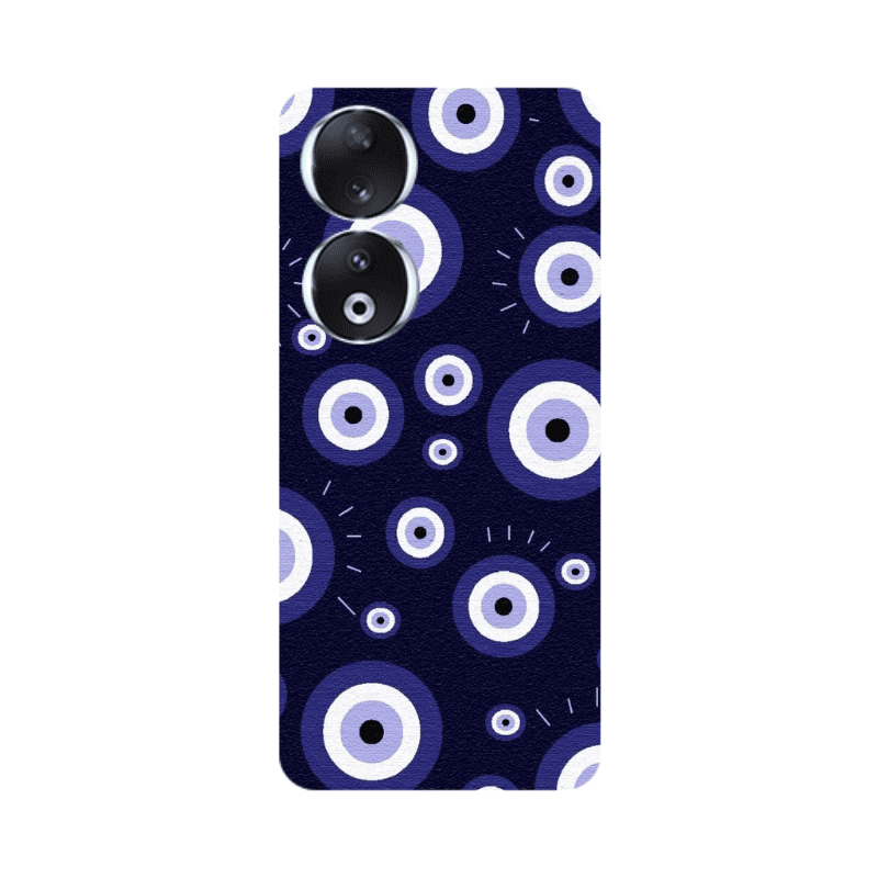 Honor 90 5G Purple evil eye bead Transparent Silicone TPU Θήκη