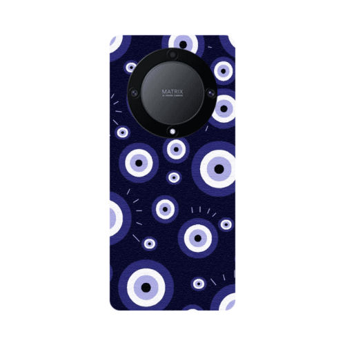 Honor Magic5 Lite 5G Purple evil eye bead Transparent Silicone TPU Θήκη