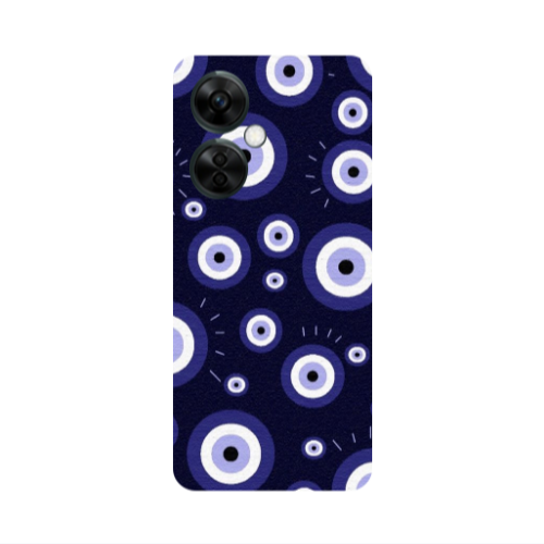 Oneplus Nord CE 3 Lite 5G Purple evil eye bead Transparent Silicone TPU Θήκη