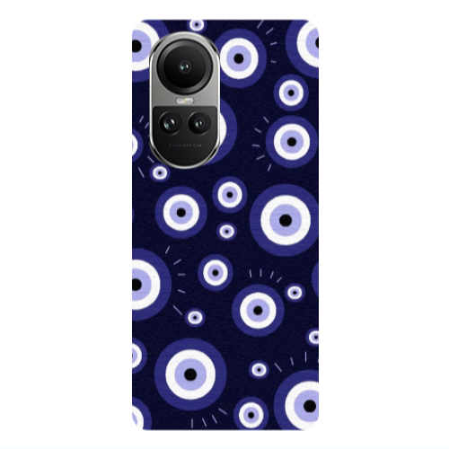 Oppo Reno10 5G Purple evil eye bead Transparent Silicone TPU Θήκη
