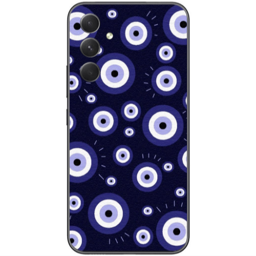 Samsung Galaxy A25 Purple evil eye bead Transparent Silicone TPU Θήκη