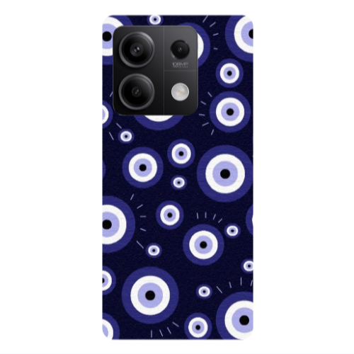 Xiaomi Redmi Note 13 5G Purple evil eye bead Transparent Silicone TPU Θήκη