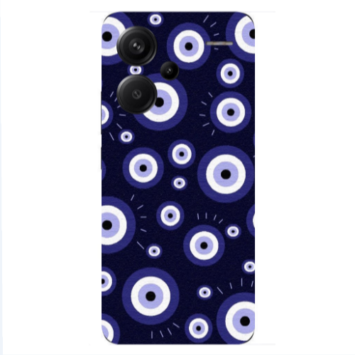 Xiaomi Redmi Note 13 Pro+ 5G  Purple evil eye bead Transparent Silicone TPU Θήκη