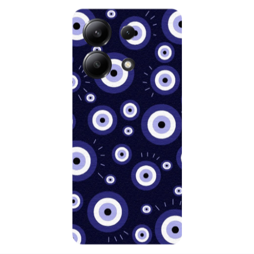 Xiaomi Redmi Note 13 4G Purple evil eye bead Transparent Silicone TPU Θήκη