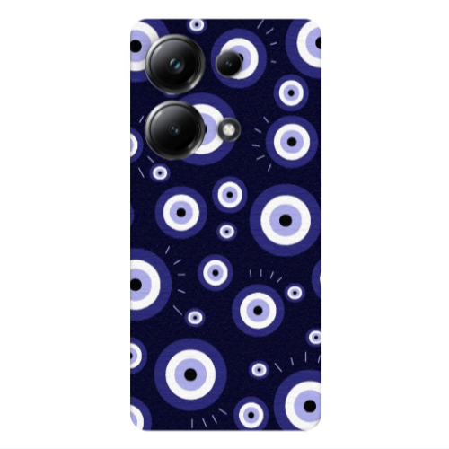 Xiaomi Poco M6 Pro 4G Purple evil eye bead Transparent Silicone TPU Θήκη
