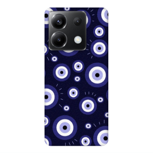 Xiaomi Poco X6 5G Purple evil eye bead Transparent Silicone TPU Θήκη