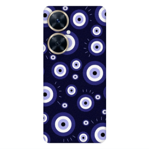 Huawei Nova 11i Purple evil eye bead Transparent Silicone TPU Θήκη