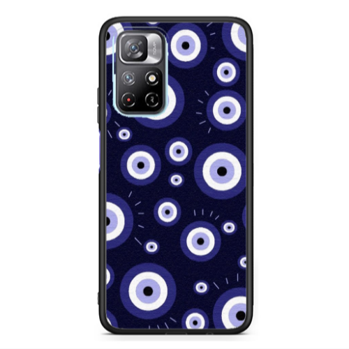 Xiaomi Poco M4 Pro 5G Purple evil eye bead Black Glossy Θήκη