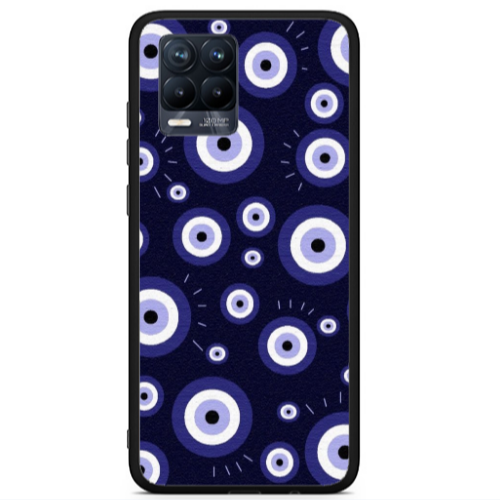 Realme 8 i Purple evil eye bead Black Glossy Θήκη