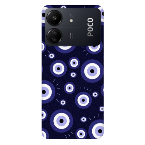 Xiaomi Poco C65 Purple evil eye bead Transparent Silicone TPU Θήκη