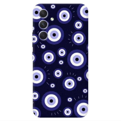 Samsung A55 Purple evil eye bead Transparent Silicone TPU Θήκη