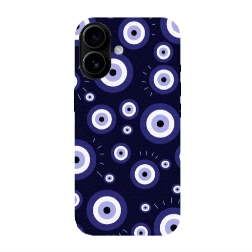 Apple Iphone 16 Purple evil eye bead Transparent Silicone TPU Θήκη