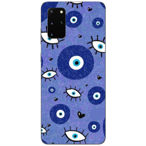 Samsung S20 Plus Black hearted Transparent Silicone TPU Θήκη
