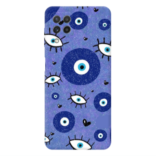 Samsung A22 4G Black hearted Transparent Silicone TPU Θήκη
