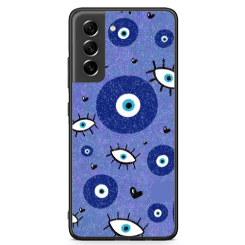 Samsung S21 FE Black hearted Black Glossy Θήκη