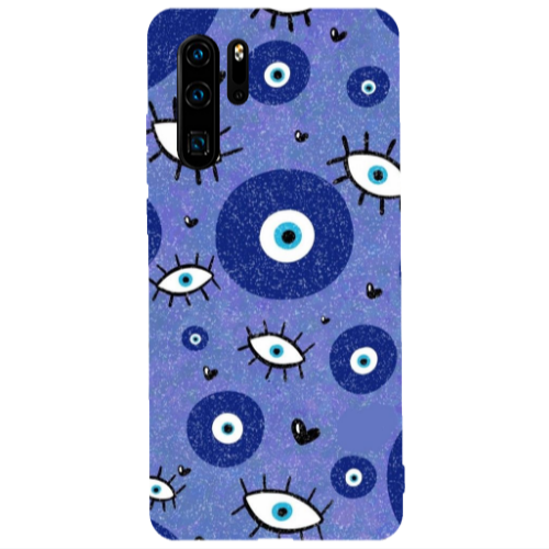 Huawei P30 Pro Black hearted Transparent Silicone TPU Θήκη