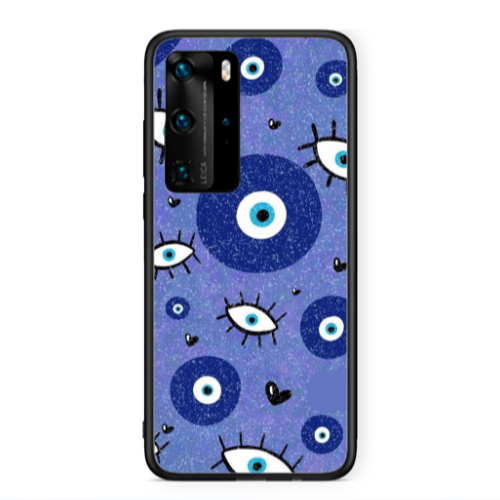 Huawei P40 Pro Black hearted Black Glossy Θήκη