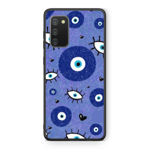 Samsung A02s Black hearted Black Glossy Θήκη
