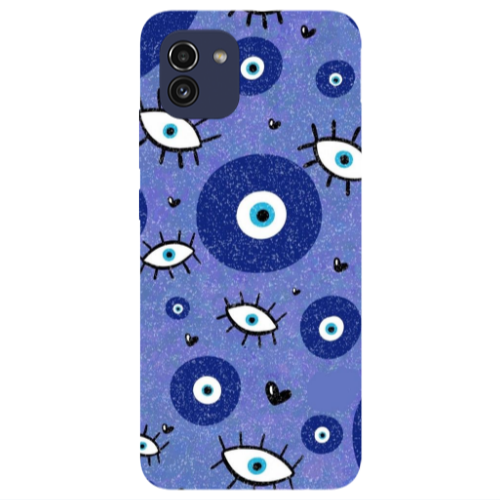 Samsung A03 Black hearted Transparent Silicone TPU Θήκη