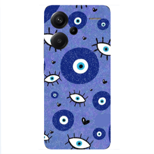 Xiaomi Redmi Note 13 Pro+ 5G  Black hearted Transparent Silicone TPU Θήκη