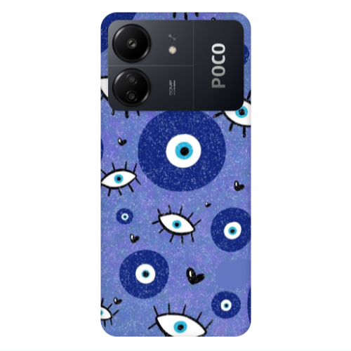 Xiaomi Poco C65 Black hearted Transparent Silicone TPU Θήκη