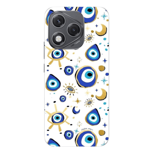 Honor 400 Lite Gold evil eye beads Transparent Silicone TPU Θήκη