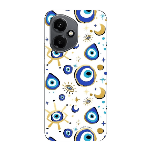 Honor Magic 400 Gold evil eye beads Transparent Silicone TPU Θήκη