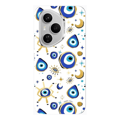 Honor Magic 400 Pro Gold evil eye beads Transparent Silicone TPU Θήκη