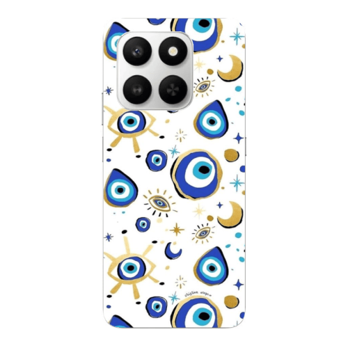 Honor Magic 400 Smart Gold evil eye beads Transparent Silicone TPU Θήκη