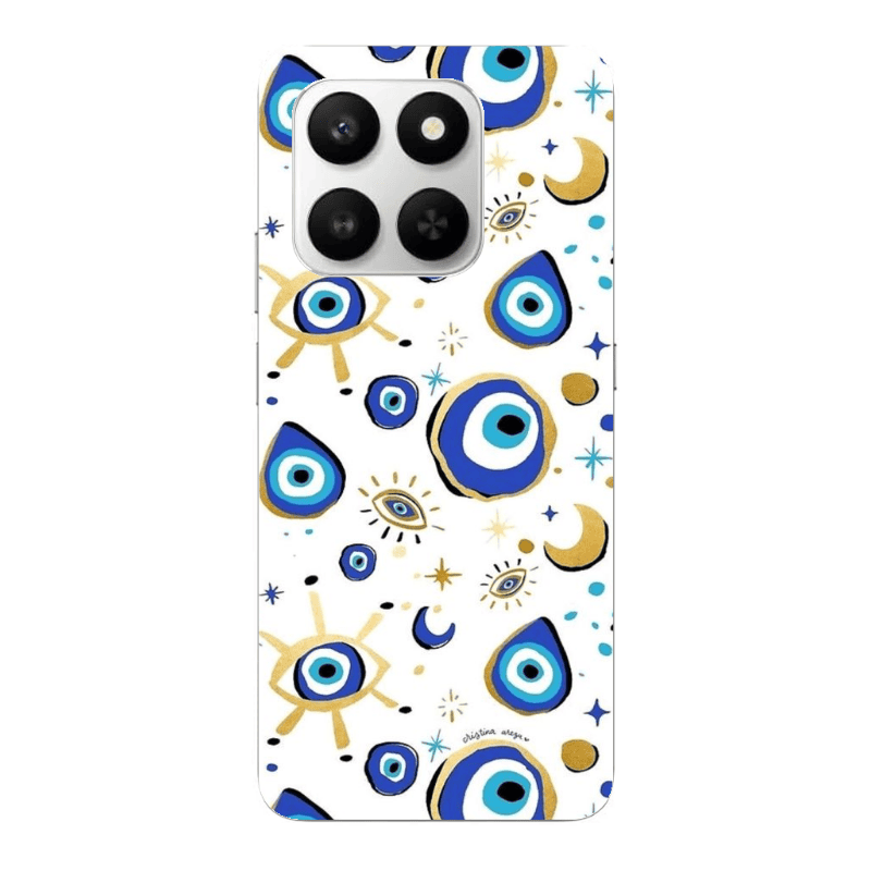 Honor Magic 400 Smart Gold evil eye beads Transparent Silicone TPU Θήκη