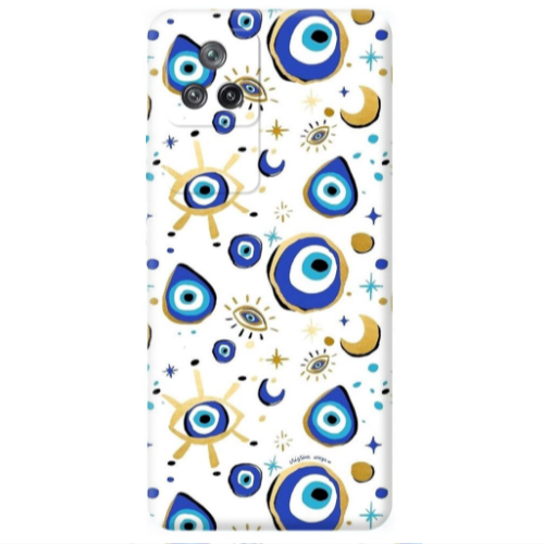 Xiaomi Poco F4 Gold evil eye beads Transparent Silicone TPU Θήκη
