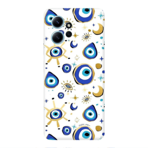 Xiaomi Redmi Note 12 4G Gold evil eye beads Transparent Silicone TPU Θήκη