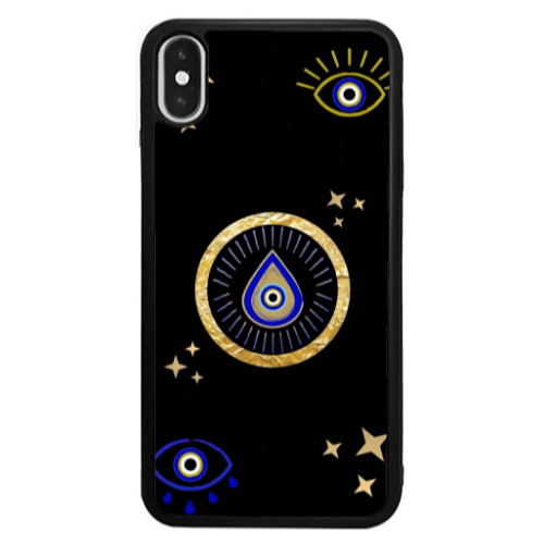 Apple iPhone X Drop Beads Black Glossy Θήκη