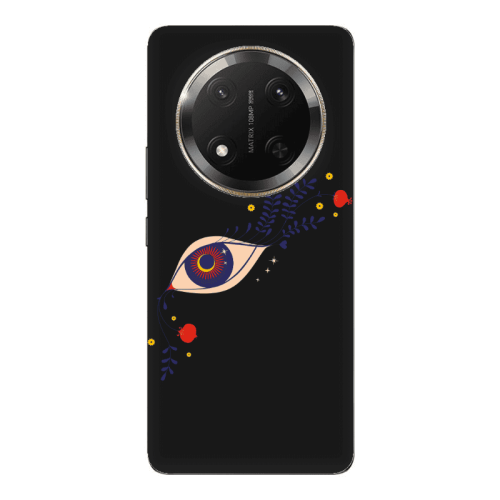 Honor Magic 7 Lite Flower eye Black Colored Silicone TPU Θήκη