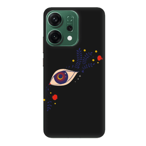 Oppo RENO 14 Flower eye Black Colored Silicone TPU Θήκη