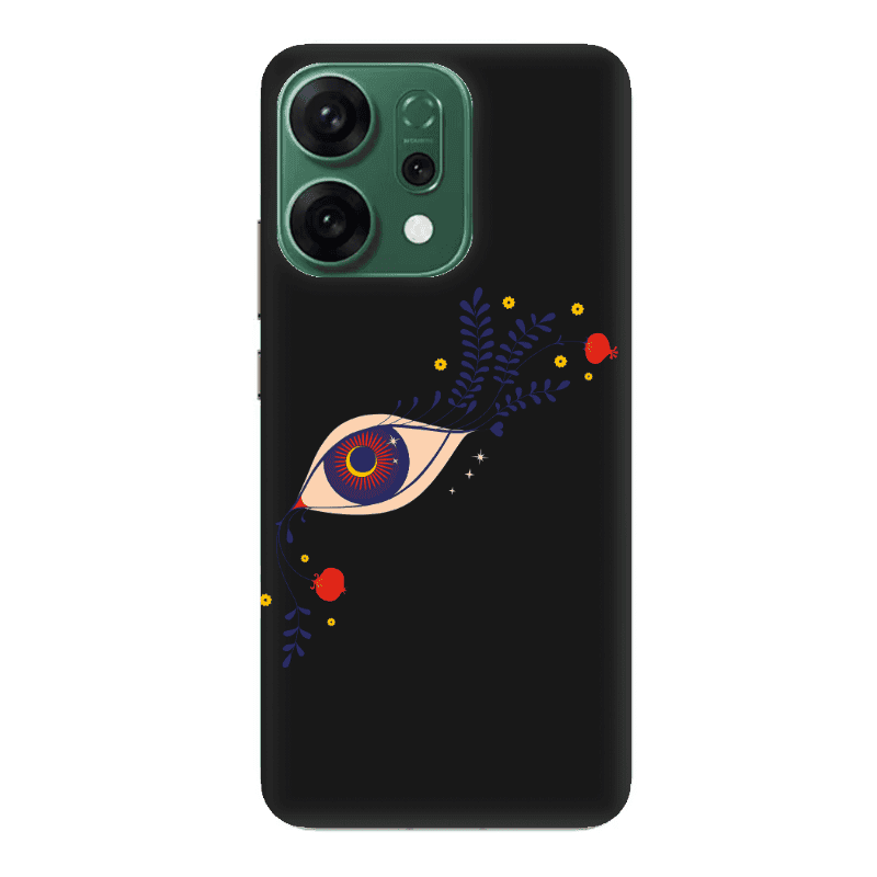 Oppo RENO 14 Flower eye Black Colored Silicone TPU Θήκη