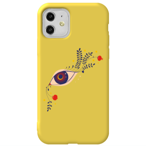 Apple iPhone 11  Flower eye Yellow Colored Silicone TPU Θήκη