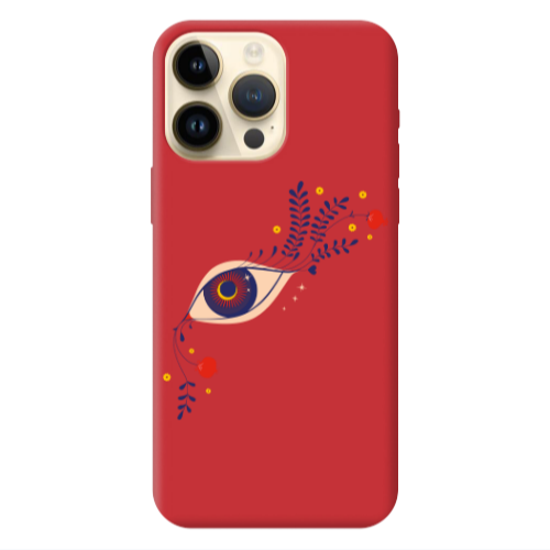 Apple iPhone 13 Pro Max Flower eye Red Colored Silicone TPU Θήκη