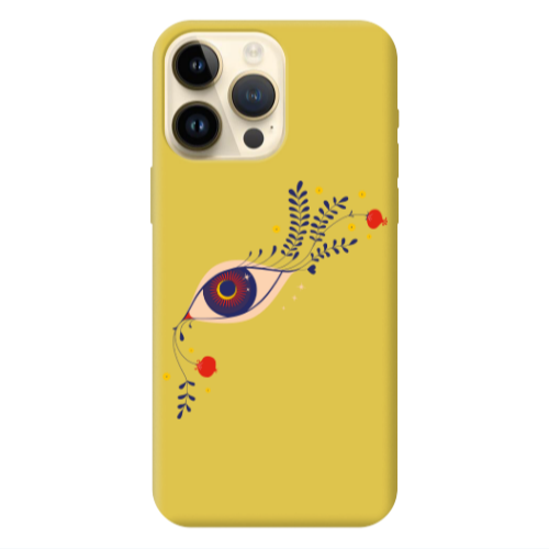Apple iPhone 13 Pro Max Flower eye Yellow Colored Silicone TPU Θήκη