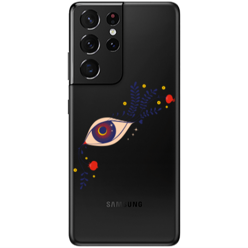 Samsung S21 Ultra Flower eye Transparent Silicone TPU Θήκη