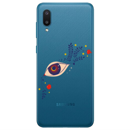 Samsung A02 Flower eye Transparent Silicone TPU Θήκη