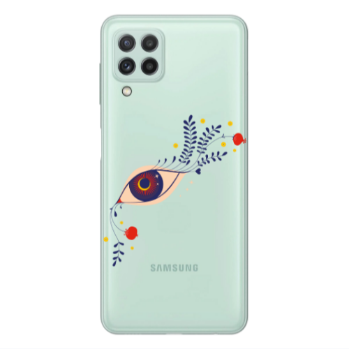 Samsung A22 4G Flower eye Transparent Silicone TPU Θήκη