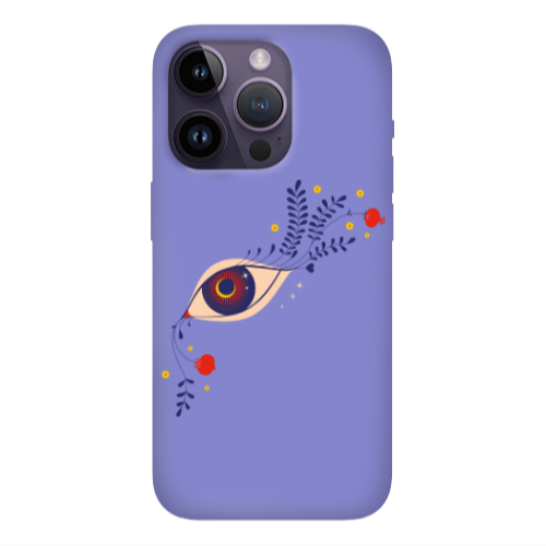 Apple iPhone 14 Pro  Flower eye Purple Colored Silicone TPU Θήκη