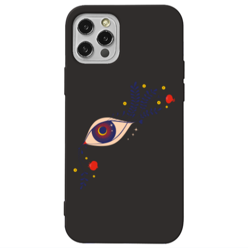 Apple iPhone 13 Pro Flower eye Black Colored Silicone TPU Θήκη