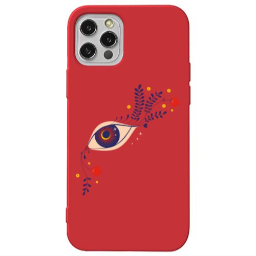 Apple iPhone 13 Pro Flower eye Red Colored Silicone TPU Θήκη