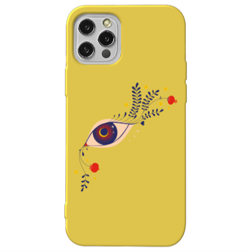 Apple iPhone 13 Pro Flower eye Yellow Colored Silicone TPU Θήκη