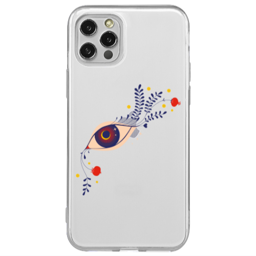 Apple iPhone 12 Pro Flower eye Transparent Silicone TPU Θήκη
