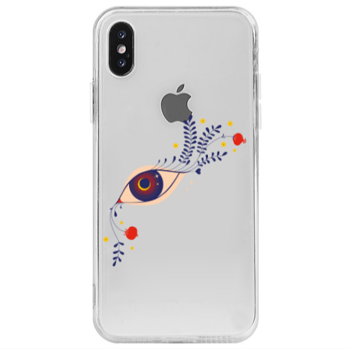 Apple iPhone Xs Max Flower eye Transparent Silicone TPU Θήκη