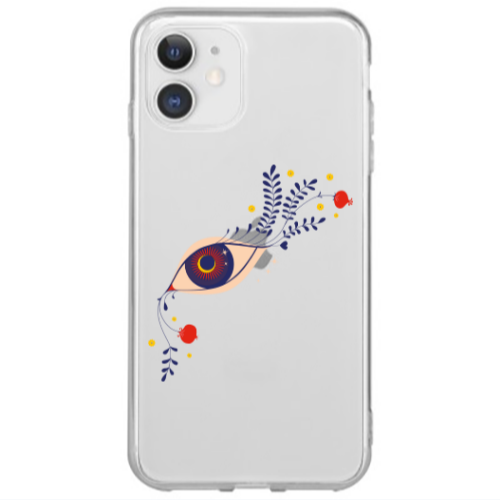 Apple iPhone 12 Mini Flower eye Transparent Silicone TPU Θήκη
