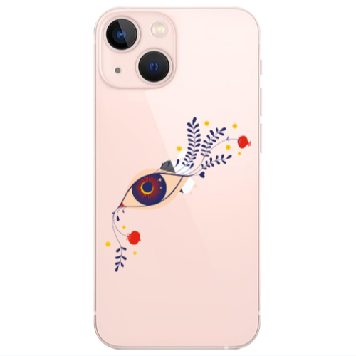 Apple iPhone 13 Mini Flower eye Transparent Silicone TPU Θήκη